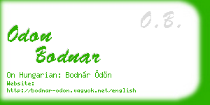 odon bodnar business card