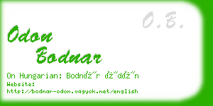 odon bodnar business card